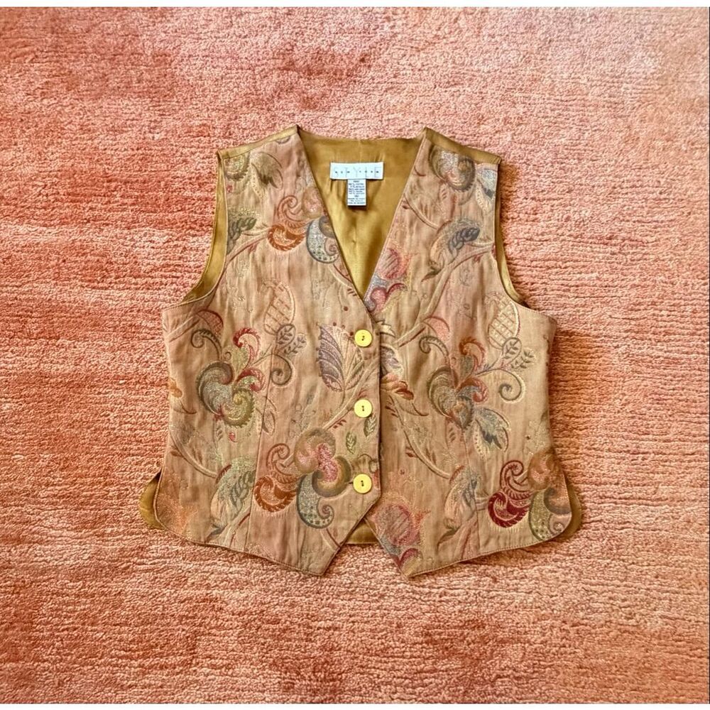 Style New York Italian Paisley Vest Unisex Vintage Look Size M